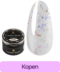 F.O.X Candy Base 006 melkachtig met glitter en roze-gouden folie 10 ml